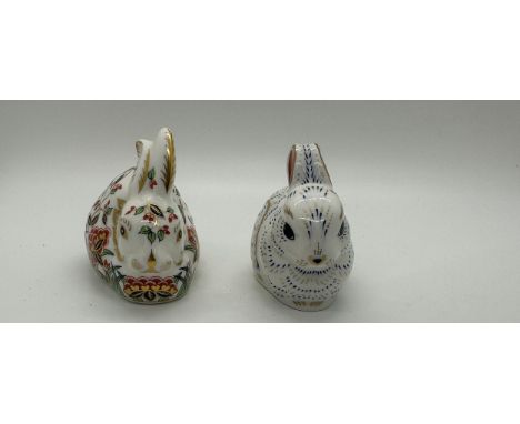 Two Royal Crown Derby paperweight, Meadow Rabbit and Bunny, both exclusive to the Royal Crown Derby Collectors Guild, red pri