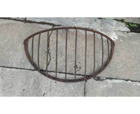 Vintage hay manger measures approx 42.5 inches wide by 17.5 inches tall 