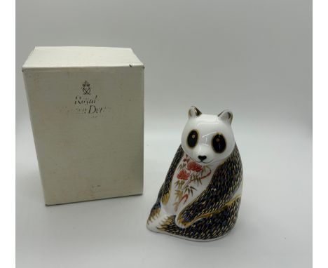 A Royal Crown Derby paperweight, Panda, modelled by Robert Jefferson and decoration designed by Rita Harris, date code for 19