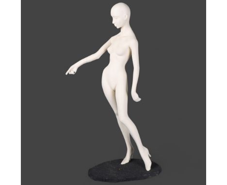 Curiosity/Macabre : David Jupe : a mixed media study of a mannequin, female form, on carpeted base, height 97cm. 