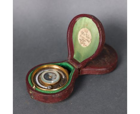 LUFFT - a brass cased pocket travelling combination barometer, thermometer and compass, dial marked 'Compensirt, number 11088