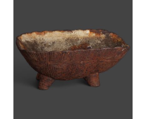 Natural History : A cast iron planter in the form of a tortoise shell, on feet, width 26cm. 