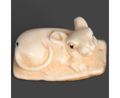 Netsuke: Rat / Mouse, carved from Mammoth tusk ivoryExquisitely carved from this ~15,000 year old material from the extinct m