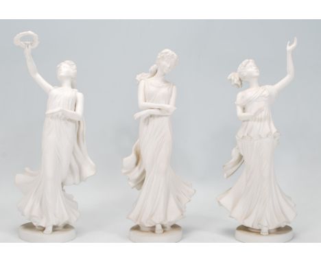 A collection of 3 Wedgwood bisque figure of 'Euphrosyne- the joyful' from the Three Graces, Ltd Edition 474 of 1950, sculpted