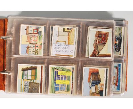 A Collection of 20th Century vintage Churchmans cigarette trade cards in full sets stored within sleeves within an album. Set
