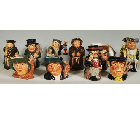A collection of 20th Century Roy Kirkham character jugs to include Coal miner, Mr Pickwick, Sweep, Wood Cutter, Lord Mayor, R