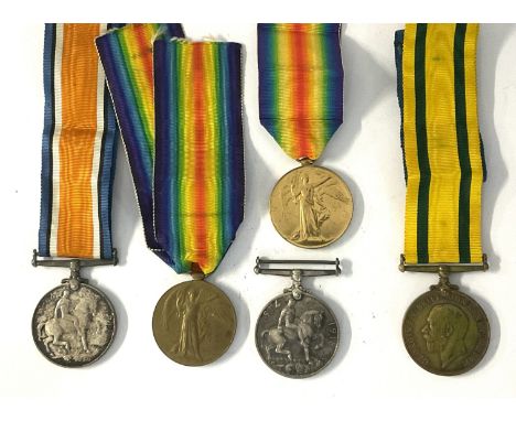 5 WW medals awarded to Sgt A.T Walker Oxfordshire &amp; Bucks Light Infantry. 20704, including a Territorial overseas medal.