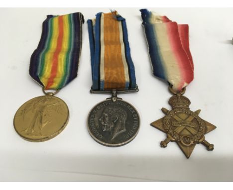 A set of three First World War medals awarded to H Copsey Essex R including 1914 -1915 star together with a single 1914 civil