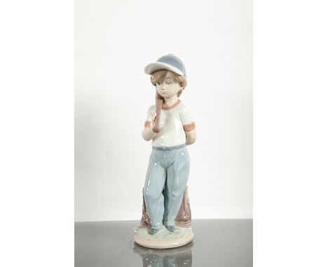 LLADRO COLLECTORS FIGURE OF 'BASEBALL PUPPET' no.7610, dated 1990, rare, 22cm high 