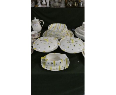 A Collection of 1960/70 Stylecraft Dinner Wares by MIdwinter Comprising Meat Plate, Four Dinner Plates, Six Side Plates, Two 