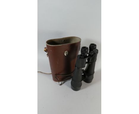 A Pair of Leather Cased Telstar Long Lens Binoculars, 45x70