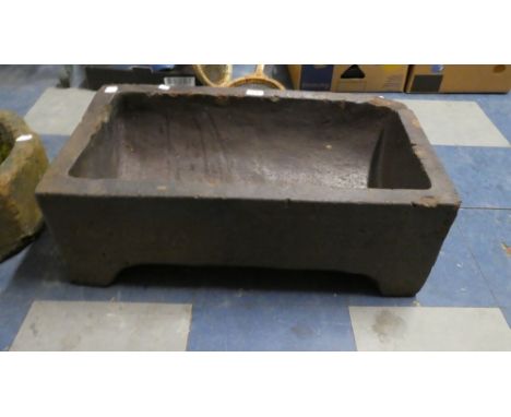 A Glazed Pig Feeding Trough, 70cm Long