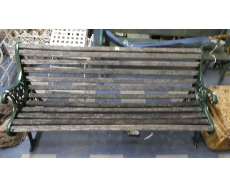 A Cast Iron Ended Garden Bench, 155cm Wide