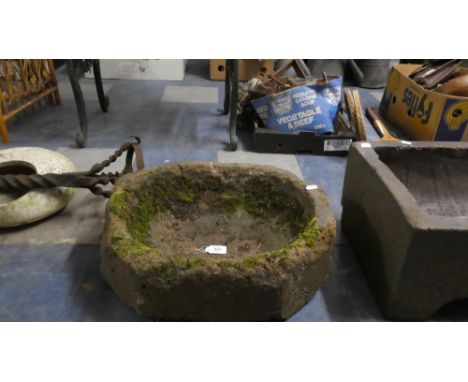 A Sandstone Oval Trough, 50cm Wide