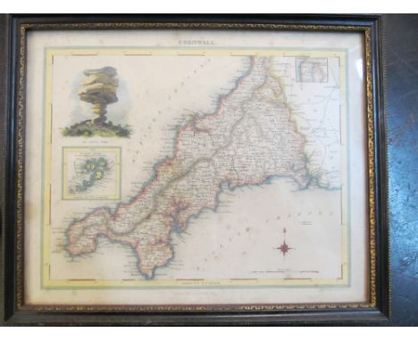 A map print Cornwall