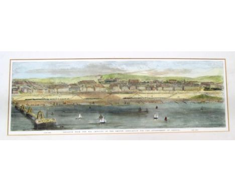 A coloured print Brighton from the Sea (meeting of the British Association for the advancement of Science)