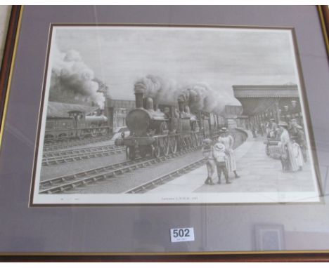 A print Lancaster LNWR framed and glazed