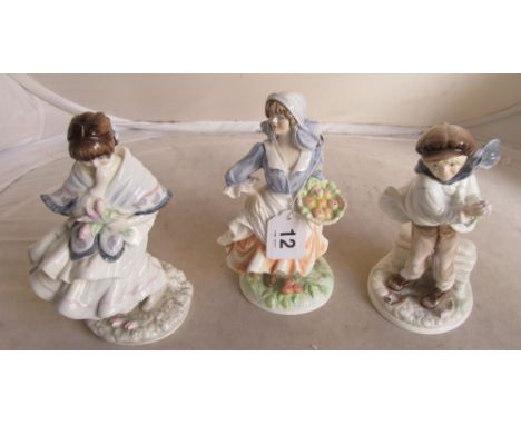A Coalport limited edtion figure 'The Boy' 2804/9500, another 'Visiting Day'(cracked), and a Royal Worcester limited edition 