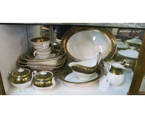 A Wedgwood Florentine tea/dinner service:- six tea plates, twelve side plates, five dessert plates, five dinner plates ( 1 cr