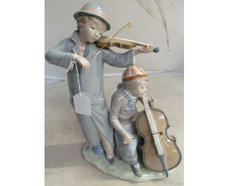 A large Nao figure group violinist and cellist