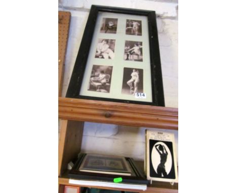 Two prints of nudes and three books
