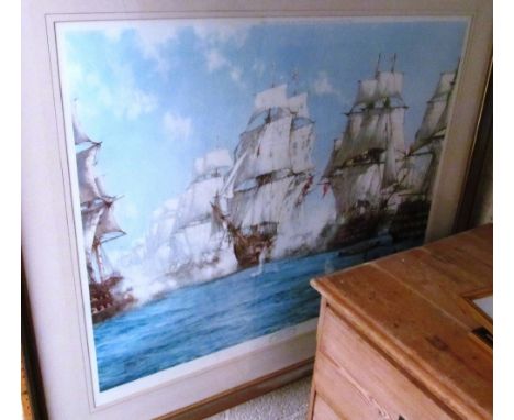 A Montague Dawson print ‘The Battle of Trafalgar’