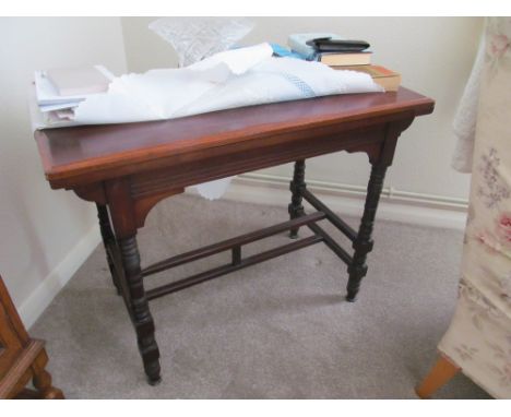 A late Victorian mahogany Aesthetic movement card table