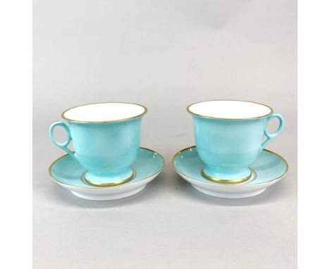 A pair unusual large Limoges porcelain cups and saucers, cup Dia. 12cm, H. 10cm.