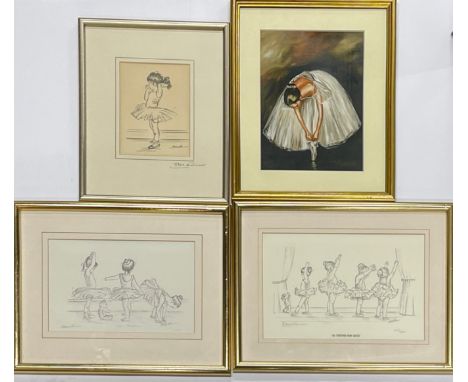 A pair of limited edition 1222/2000 and 4126/5000 pencil signed lithographs of young ballet dancers by Steve O'Comell, frame 