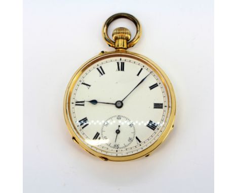 An 18ct yellow gold (stamped 18k) open face pocket watch.