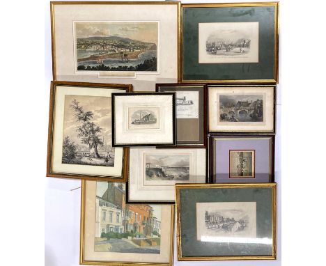 A quantity of good antique framed prints, largest 35 x 49cm.