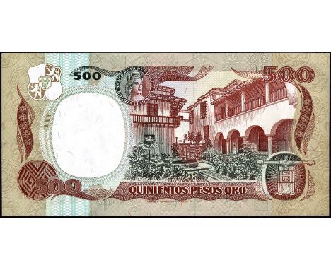 Colombia, P 431r, MWR RI5, El Banco de la Republica, 500 Pesos Oro, 12 October 1990, REPLACEMENT. Portrait of Santander at le