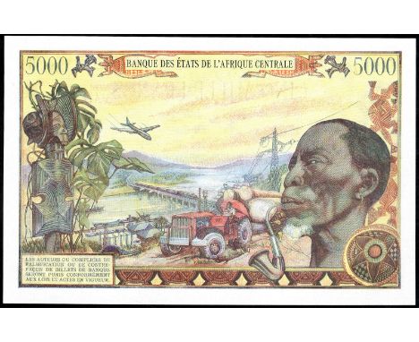 Central African Republic, P 11, Linzmayer B107a, Leclerc/Kolski 596, Banque des États de l'Afrique Central, 5,000 Francs, 1 J