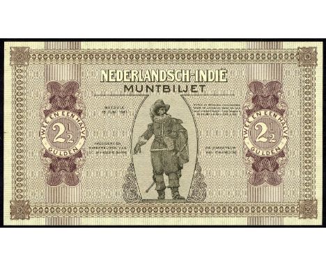 Netherlands Indies, P 109ct, Handjaja H-147, UnO 279, Nederlandsch-Indië, 2½ Gulden, 15 June 1940, COLOR TRIAL. Brown. Portra