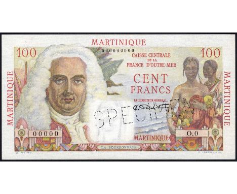 Martinique, P 31s, Linzmayer B409as, Caisse Centrale de la France d'Outre-Mer, Martinique, 100 Francs, (1947-49), SPECIMEN. P