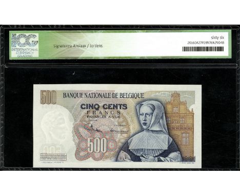 Belgium, NBBB-83b, P 135b, Banque Nationale de Belgique, 500 Francs, 22 January 1970. Portrait of Bernard van Orley at center