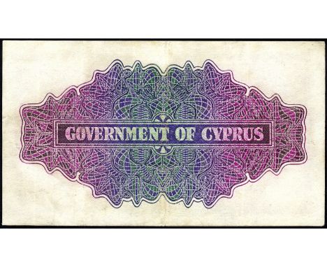 Cyprus, P 21, Linzmayer B121e, Government of Cyprus, 2 Shillings, 1 May 1942. Portrait of King George VI at center on front.,