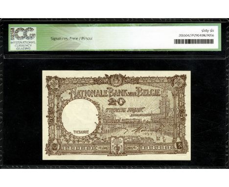 Belgium, NBBB-26e, P 111, Banque Nationale de Belgique, 20 Francs,10 May 1947. Portrait of King Albert and Queen Elisabeth at