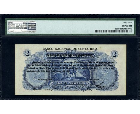 Costa Rica, P 195b, Banco Internacional de Costa Rica, 2 Colones, 22 June 1938. Portrait of Columbus at left, rural scene in 