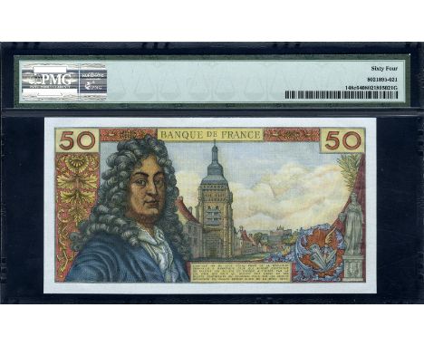 France, P 148c, Fayette 64.17, Banque de France, 50 Francs, 5 November 1970. Buildings in background at center, portrait of J