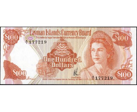 Cayman Islands, P 11, Linzmayer B111a, Cayman Islands Currency Board, 100 Dollars, L.1974. Coat of arms of the Cayman Islands