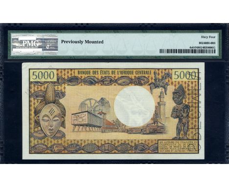 Gabon, P 4as, Linzmayer B203as, Leclerc/Kolsky 636a, Banque des États de L'Afrique Centrale, 5,000 Francs, (1974-78), SPECIME