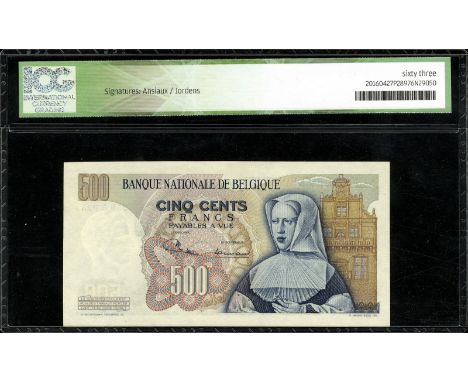 Belgium, NBBB-83b, P 135b, Banque Nationale de Belgique, 500 Francs, 6 January 1970. Portrait of Bernard van Orley at center 