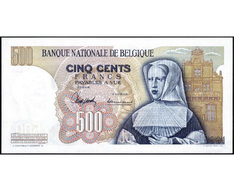 Belgium, NBBB-83a, P 135a, Banque Nationale de Belgique, 500 Francs, 15 November 1963. Portrait of Bernard van Orley at cente