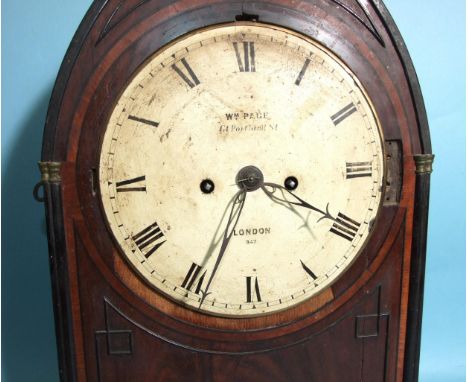 William Page, London, an early-19th century mahogany bracket clock of lancet form, the circular enamelled dial marked William