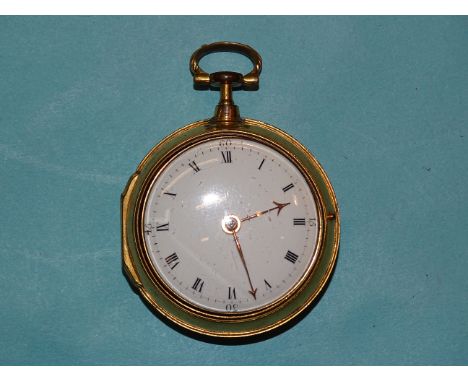 J Imison, an early-19th century pair-cased open-faced key-wind pocket watch, the verge movement signed "I Imison, London 129"