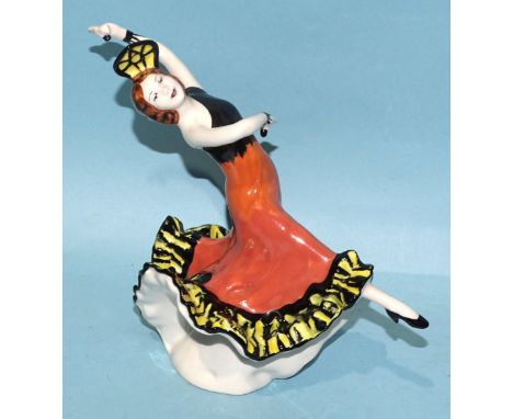 Lorna Bailey, a studio ceramic Art Deco lady figurine "Lolita", limited-edition 12/100, 17.5cm high, factory mark, blue Colle