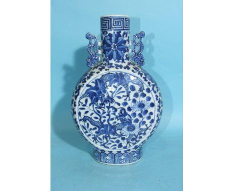 A 19th century Chinese blue and white 'Dragon' moon flask, (slight bruise to rim), 26cm high. 