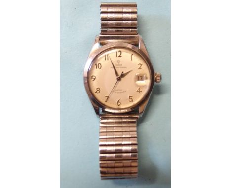 A Tudor Prince-Oyster Date gent's steel-cased self-winding wrist watch ref: 7966, the silvered dial with Arabic numerals, dat