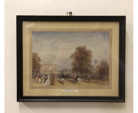 Framed Print Of Rotten Row, Hyde Park By Carlo Bussoli (1851 - 1884)